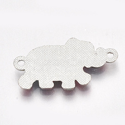 印刷された合金リンクコネクター  エナメル  インド象  プラチナ  ミックスカラー  14.5x26x2mm  穴：1.5mm&nbsp;PALLOY-S118-04