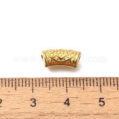 イオンプレーティング（IP）304ステンレス鋼湾曲チューブビーズ  ハート  18KGP本金メッキ  12x5mm  穴：1.8mm&nbsp;STAS-I321-25G
