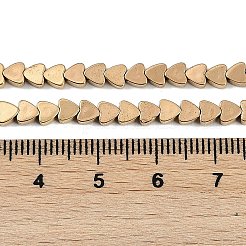 電気めっき合成非磁性ヘマタイト ビーズ 連売り  ハート  24KGP本金メッキ  4x4x2mm  穴：1mm  約117個/連  16.06''（40.8センチメートル）&nbsp;G-G174-F01-02