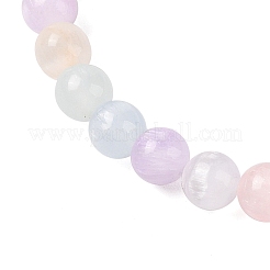 女性用天然セレナイトラウンドビーズストレッチブレスレット  カラフル  内径：2インチ（5.1cm）  8mm&nbsp;G-U005-02B
