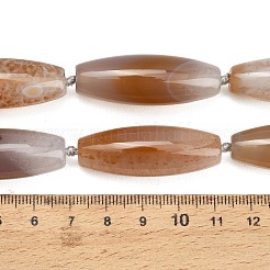 天然石瑪瑙ビーズ連売り  ライス  染め＆加熱  ペルー  40.5~41.5x14~14.5mm  穴：1.2mm  約9個/連  15.20''~15.55''（38.6~39.5センチメートル）&nbsp;G-L654-G20-01A