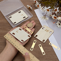 木製ギターネックシム3個  ギターアクセサリー  金属製ギタージャックプレート4個付き  長方形  ミックスカラー  50~75x10~55x0.2~2.5mm  穴：11.5x7mm&nbsp;AJEW-FG0007-90