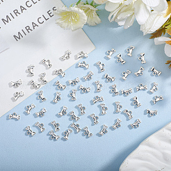 200 個のチベットスタイル合金チャーム  骨のチャーム  アンティークシルバー  6.5x10x2.3mm  穴：1.6mm&nbsp;FIND-HY0005-01
