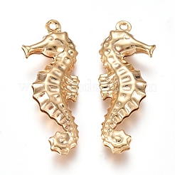 304ステンレスペンダント  タツノオトシゴ  18KGP本金メッキ  26.5x10x4mm  穴：1mm&nbsp;STAS-I138-16G