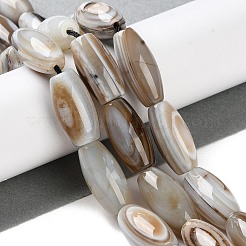 天然の瑪瑙ビーズ連売り  縞瑪瑙ビーズ  染め＆加熱  ライス  19~21x9.5~10mm  穴：1.6mm  約20個/連  15.75''（40センチメートル）&nbsp;G-NH0019-C04-05