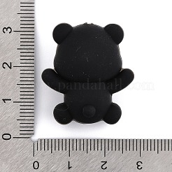 シリコンビーズ  パンダ  ブラック  28x25.5x17.5mm  穴：2mm&nbsp;SIL-S010-05A