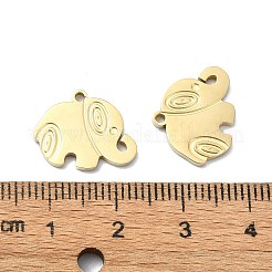 304ステンレスペンダント  象のチャーム  14KGP本金メッキ  12x15.5x1mm  穴：1.4mm&nbsp;STAS-L022-356G