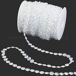 1ロールabカラーバタフライabsプラスチックビーズリボン  服飾材料  クリアAB  3/8x1/8インチ（10x3mm）  約32.81ヤード（30m）/セット&nbsp;OCOR-SP0001-24