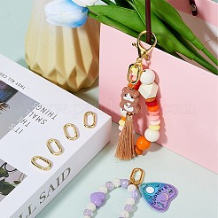 ラックメッキ真鍮スプリングゲートリング6個  長持ちメッキ  カドミウムフリー＆鉛フリー  18KGP本金メッキ  23x13.5x3.5mm  穴：17.2x7.5mm&nbsp;FIND-SC0010-91