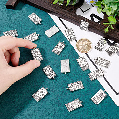 30個5スタイルチベットスタイルアロイペンダント  タロット模様の長方形  アンティークローズゴールド  26x13mm  6個/スタイル&nbsp;FIND-SC0003-74