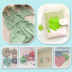 タータンポリエステル生地  服装アクセサリー  グリーン  2000x1500x0.2mm&nbsp;DIY-WH0816-561A