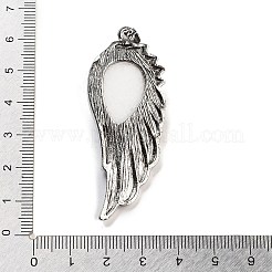 天然な白翡翠の大きなペンダント  合金製の翼チャーム  アンティークシルバー  56.5~57x22.5~23x7~8mm  穴：4x8.5mm&nbsp;G-G112-02AS-03