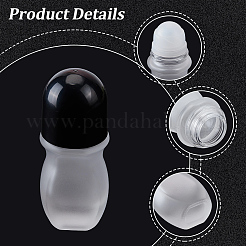 ガラスローラーボールボトル  ブラック  4x3.85x9.85cm  容量：30ml（1.01fl.oz）&nbsp;MRMJ-WH20007-053B-02