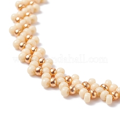 ガラスシードビーズ編みこみアンクレット女性用セット  ブラック  9-5/8インチ（24.5cm）  4個/セット&nbsp;AJEW-AN00465