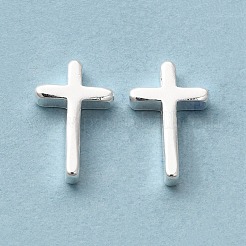 真鍮製チャーム  カドミウムフリー＆鉛フリー  クロスチャーム  925銀メッキ  13x8x3mm  穴：1.5mm&nbsp;KK-H442-45S