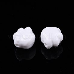 不透明なアクリルビーズ  キャッツクロー  ホワイト  16x18.5x13mm  穴：2.8mm  約217個/500g&nbsp;OACR-N137-58