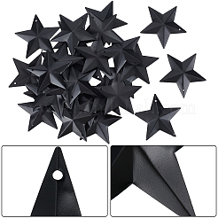 アイアン製ペンダント  星のチャーム  ブラック  37.5x39.5x3mm  穴：1mm  30個/箱&nbsp;IFIN-GF0001-44B-02