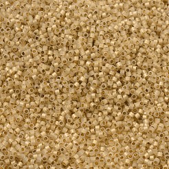MIYUKIデリカビーズ小  シリンダー  日本製シードビーズ  15/0  （dbs0230) 24ktゴールドライニングオパール  1.1x1.3mm  穴：0.7mm  約35000PCS /ボトル  10 G /ボトル&nbsp;SEED-JP0008-DBS0230