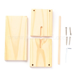 回転可能な木製の糸スピナー  スレッドホルダー  バリーウッド  24x10x13.2cm&nbsp;DIY-H146-01B
