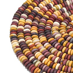 フロスト加工の天然ムーカイトビーズ連売り  ロンデル  6x2mm  穴：1mm  約150~160個/連  14.57~14.96''（37~38センチメートル）&nbsp;G-K389-C40-01