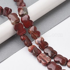 天然レッドレインボージャスパービーズ連売り  蝶結び  16~16.5x12.5~13x5~5.5mm  穴：1.4mm  約13個/連  8.46''（21.5センチメートル）&nbsp;G-K359-D06-01
