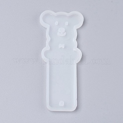 シリコーンブックマーク型  レジン型  クマ  ホワイト  94x39x4.5mm  内径：91x37mm&nbsp;X-DIY-P001-05A