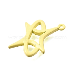 スプレープリント合金ペンダント  スターのチャーム  シャンパンイエロー  31.5x22x3.5mm  穴：1.4mm&nbsp;AL-CBA31C4-01C