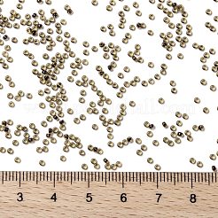 MIYUKIラウンドロカイユビーズ  日本製シードビーズ  15/0  （rr380)裏地付きスチールブルー光沢  1.5mm  穴：0.7mm  約5555個/10g&nbsp;X-SEED-G009-RR0380
