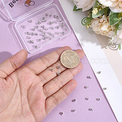 80個の真鍮つぶし玉  コラム  プラチナメッキ  0.4x0.3x0.2cm  穴：1mm&nbsp;KK-BBC0025-89P