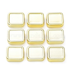 アクリルビーズ  CCBプラスチックビーズ  正方形  ゴールドカラー  14x12.5x4mm  穴：2mm&nbsp;PACR-C003-01G