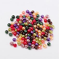 秋ミックスパールカラーのガラスパールビーズ  ミックスカラー  4mm  穴：1mm  約400個/袋&nbsp;HY-X006-4mm-06