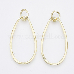 合金ペンダント  丸カン付き  ティアドロップ  ライトゴールド  47x26x2mm  穴：7mm  丸カン：10x1ミリ&nbsp;X-PALLOY-T067-161LG