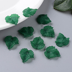 秋のテーマ透明なつや消しアクリルパーツ  カエデの葉  濃い緑  24x22.5x3mm  穴：1mm&nbsp;X-PAF002Y-29