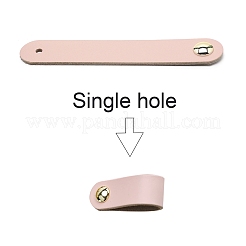 レザーハンドル  ジュエリーボックスアクセサリー  アルミネジ付き  ピンク  143x24.5x3mm  穴：5mm&nbsp;LS-DIY-WH0182-19C