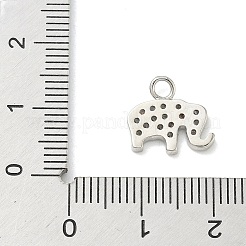 真鍮マイクロパヴェクリアキュービックジルコニアチャーム  象のチャーム  プラチナ  11.5x12x2mm  穴：2mm&nbsp;KK-H528-08P
