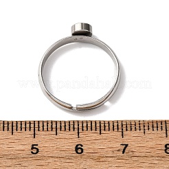 304ステンレス鋼調整リング部品  201ステンレススチールのフラットラウンドプレーンパッドリングセッティング付き  ステンレス鋼色  トレイ：4mm  内径：17mm&nbsp;STAS-B098-02A-P
