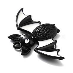 ハロウィンアロイエナメルペンダント  バット  電気泳動黒  26x40x6mm  穴：2mm  10個/袋&nbsp;FIND-G021-A01-EB
