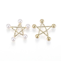 合金ジュエリー アクリル ペンダント  スター  ライトゴールド  25x25x6.5mm&nbsp;PALLOY-Z001-20LG