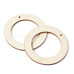 ウッドペンダント  リング  アンティークホワイト  42x2.5~3mm  穴：2mm&nbsp;WOOD-TAC0003-05B