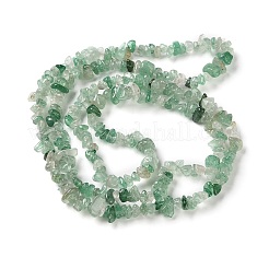 天然の緑のイチゴクォーツビーズ連売り  チップ  1.5~7.5x3~10x3~7mm  穴：0.8mm  29.53''（75センチメートル）&nbsp;GG-NH0009-A01-01