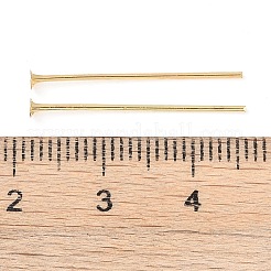 真鍮製平頭ピン  18KGP本金メッキ  24x0.6mm  ヘッド：2mm&nbsp;KK-N254-47B-G