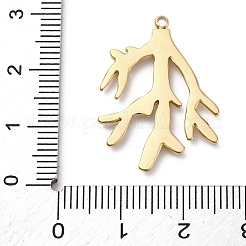 304ステンレスペンダント  枝チャーム  PVD真空メッキ  18KGP本金メッキ  27.5x21x2mm  穴：1.5mm&nbsp;STAS-S163-31G