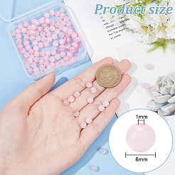 4 連売り 天然ローズクォーツ ビーズ 連売り  ラウンド  6mm  穴：1mm  約29~32個/連  8インチ&nbsp;G-GO0001-03