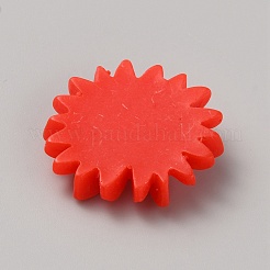 オペーク樹脂カボション  デイジーの花  レッド  25x6.5~7mm&nbsp;RESI-WH0078-01A