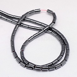 非磁性合成ヘマタイトビーズ連売り  コラム  グレードA  5x3mm  穴：1mm  約80個/連  16インチ&nbsp;G-J162-C-04