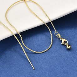 1mm 真鍮ラウンドスネークチェーン調節可能なスライダーネックレス  鉛フリー＆カドミウムフリー  長持ちメッキ  ラックめっき  18KGP本金メッキ  17.99インチ（45.7cm）&nbsp;NJEW-M108-29G