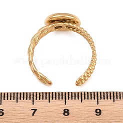 304ステンレス鋼オープンカフリング部品  ラウンドベゼルカップリングセッティング  イオンプレーティング（ip）  ゴールドカラー  5mm  usサイズ8 1/2(18.5mm)  トレイのサイズ：10mm&nbsp;STAS-F366-09B-G