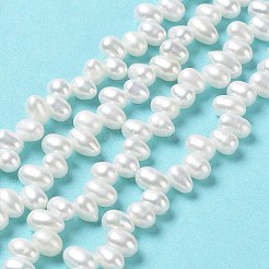 天然養殖淡水パールビーズ連売り  グレード6a+  ライス  貝殻色  7~8x4~5mm  穴：0.5mm  約70個/連  13.66''（34.7センチメートル）&nbsp;PEAR-J007-84