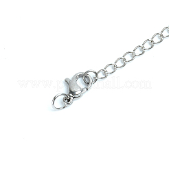 304ステンレススチールチェーンエクステンダー  カニカンとカーブチェーン付き  ステンレス鋼色  70x3mm&nbsp;FIND-CJC0003-22A