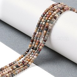 天然石瑪瑙ビーズ連売り  多面カット  キューブ  2x2x2mm  穴：0.5mm  約160~170個/連  15.35~15.55インチ（39~39.5cm）&nbsp;G-G991-C02-01